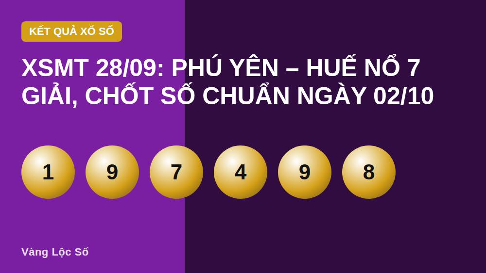 XSMT 28/09: Phú Yên – Huế nổ 7 giải, chốt số chuẩn ngày 02/10