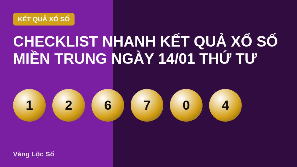 Checklist nhanh kết quả xổ số miền Trung ngày 14/01 thứ Tư