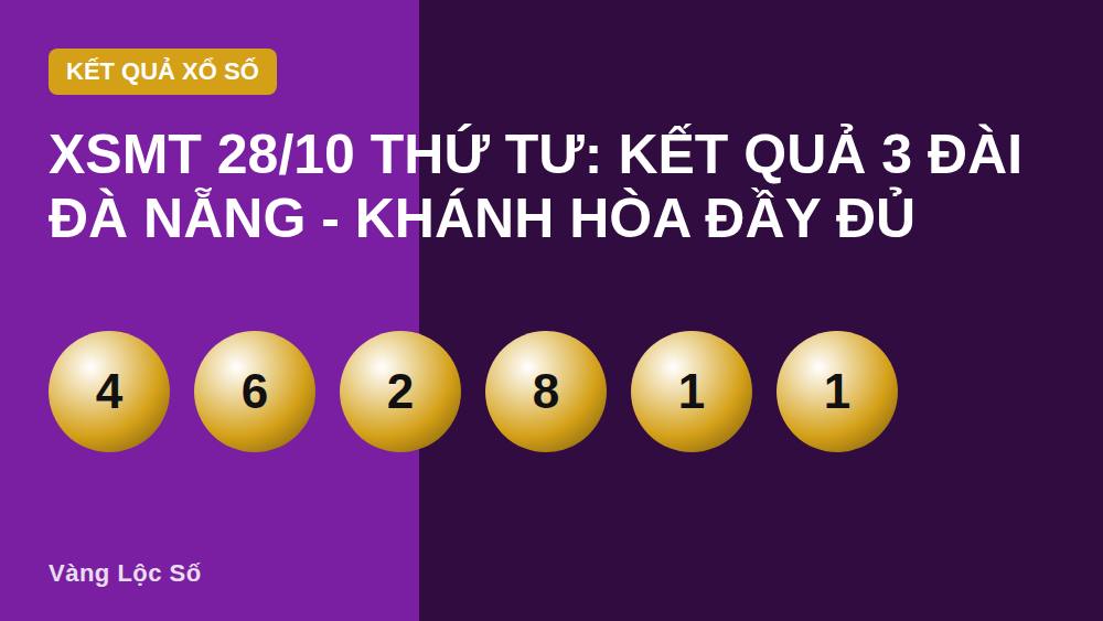 XSMT 28/10 thứ Tư: Kết quả 3 đài Đà Nẵng - Khánh Hòa đầy đủ